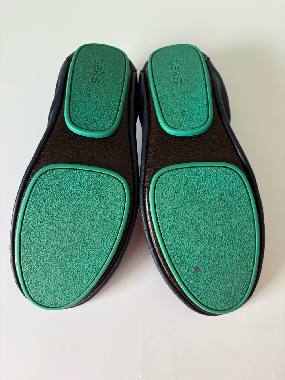 Tieks Navy Blue Leather Ballet Flats Size 7 Foldable Travel Shoes Fair Condition - Picture 5 of 11